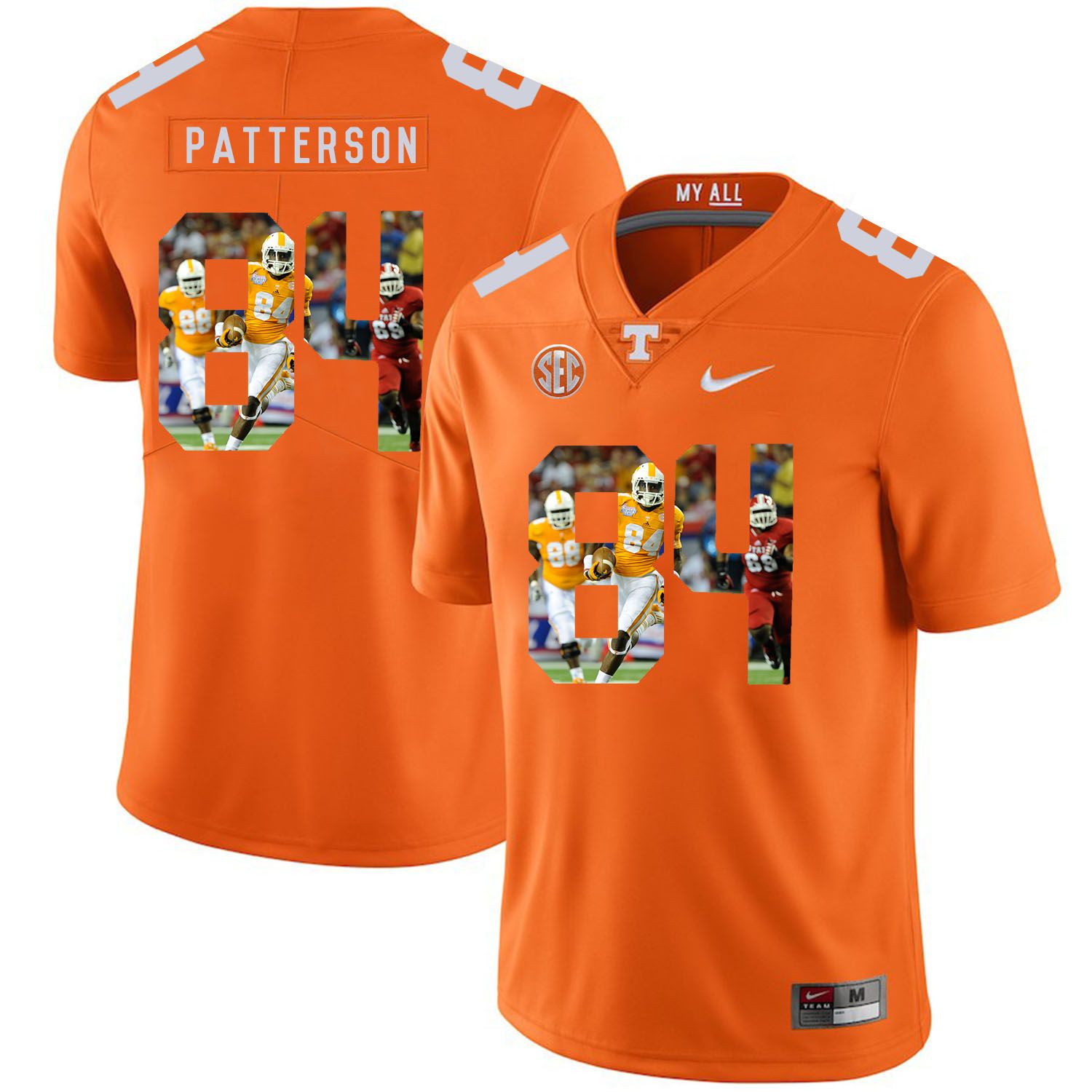 Men Tennessee Volunteers #84 Patterson Orange Fashion Edition Customized NCAA Jerseys->customized ncaa jersey->Custom Jersey